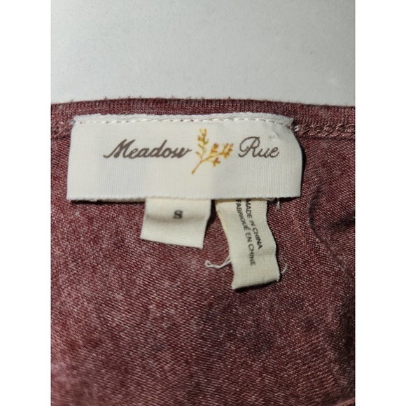 Anthropologie Meadow Rue Raspberry Red Quincy Short Sleeve Flowy Top size S - Picture 5 of 5